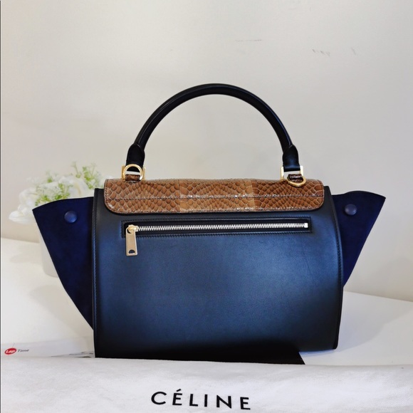 Celine trapeze tri-color small suede bag - Picture 2 of 6
